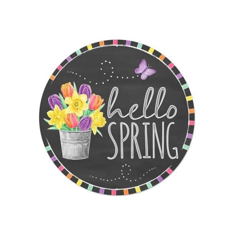 12″ Metal Sign: Hello Spring