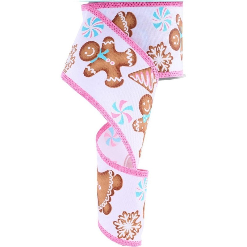 2.5″ Gingerbread Royal Ribbon: White (10 Yards)