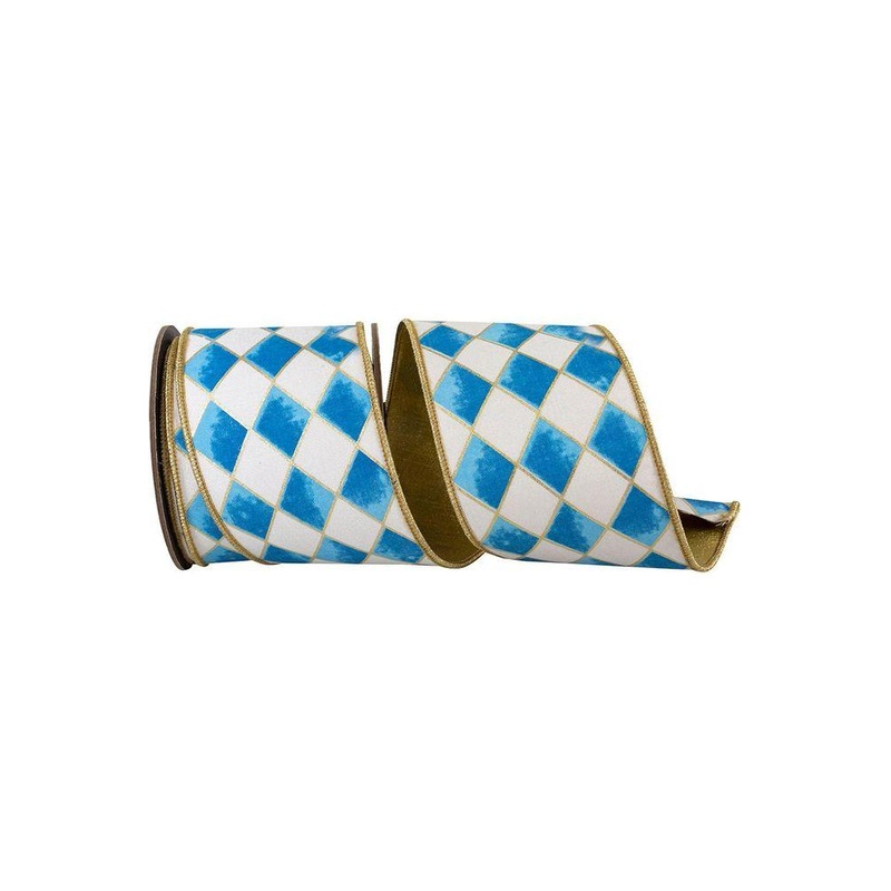 2.5″ Harlequin Diamond Deluxe Ribbon: Cobalt Blue (10 Yards)