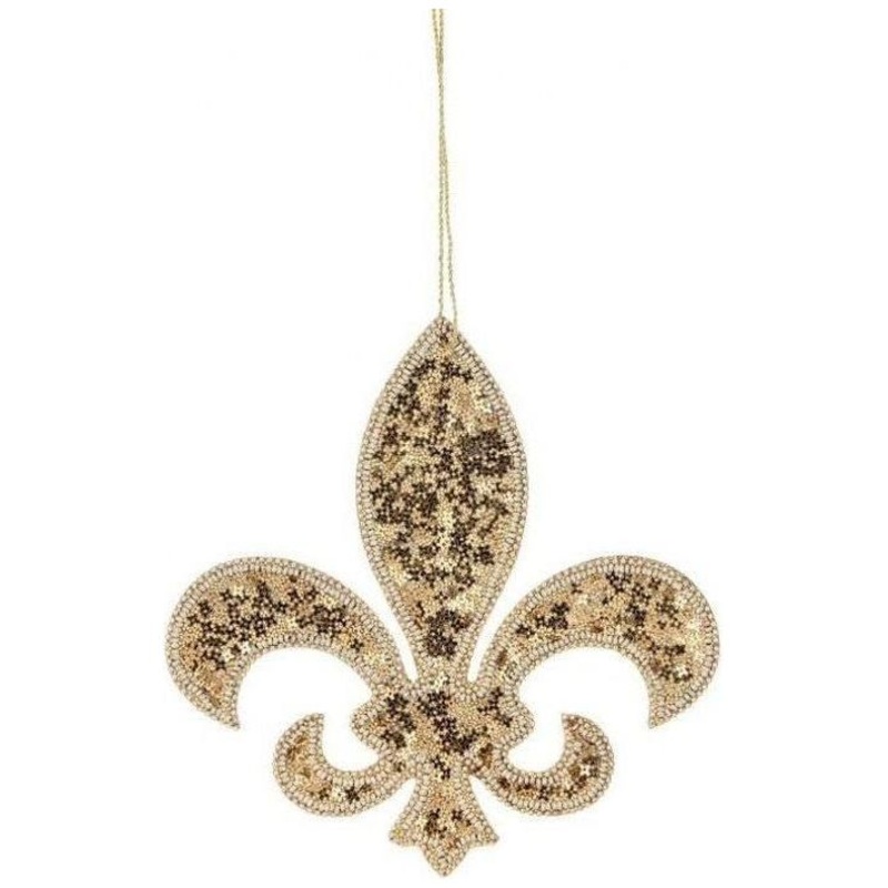 7″ Jeweled Glitter Fleur De Lis Ornament