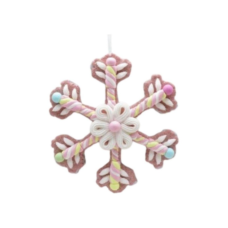 8″ Claydough Candy Snowflake Ornament