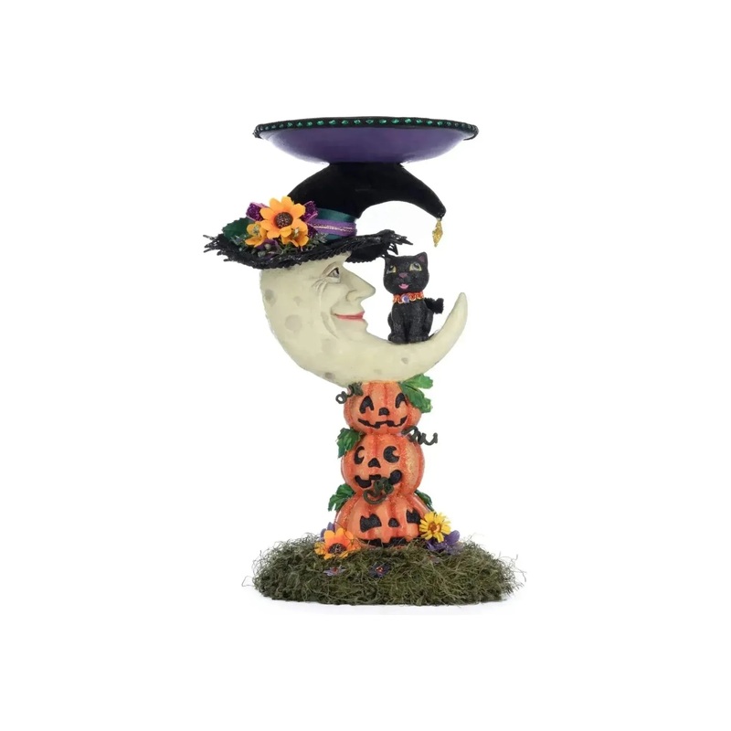 Jacks and Cats Moon Pillar Candle Holder