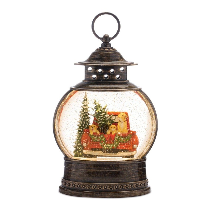 LED Snow Globe with Pickup Truck 11.5″H