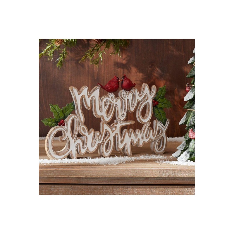 Merry Christmas Tabletop Sign (Set of 2)