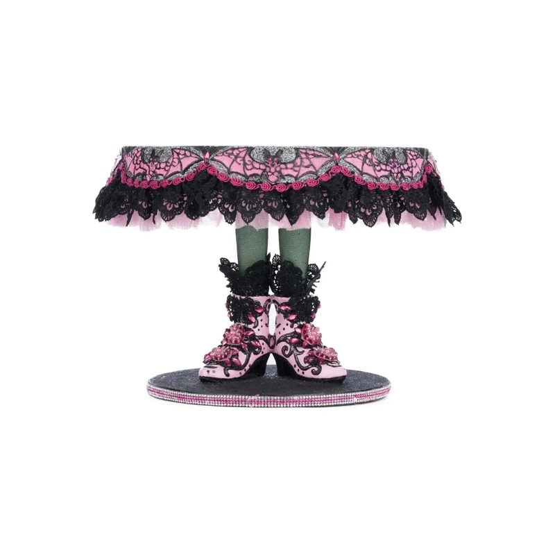 Pink Panic Possession Witch Boots Cake Plate