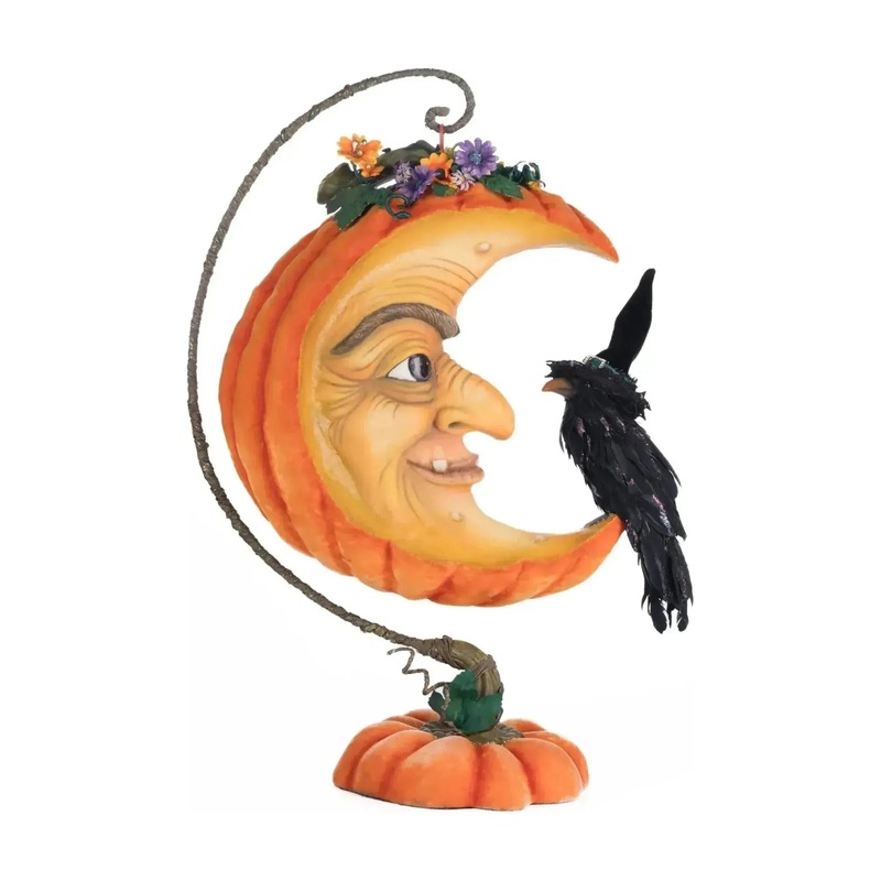 Pumpkin Moon Witch Wall Piece or Tabletop