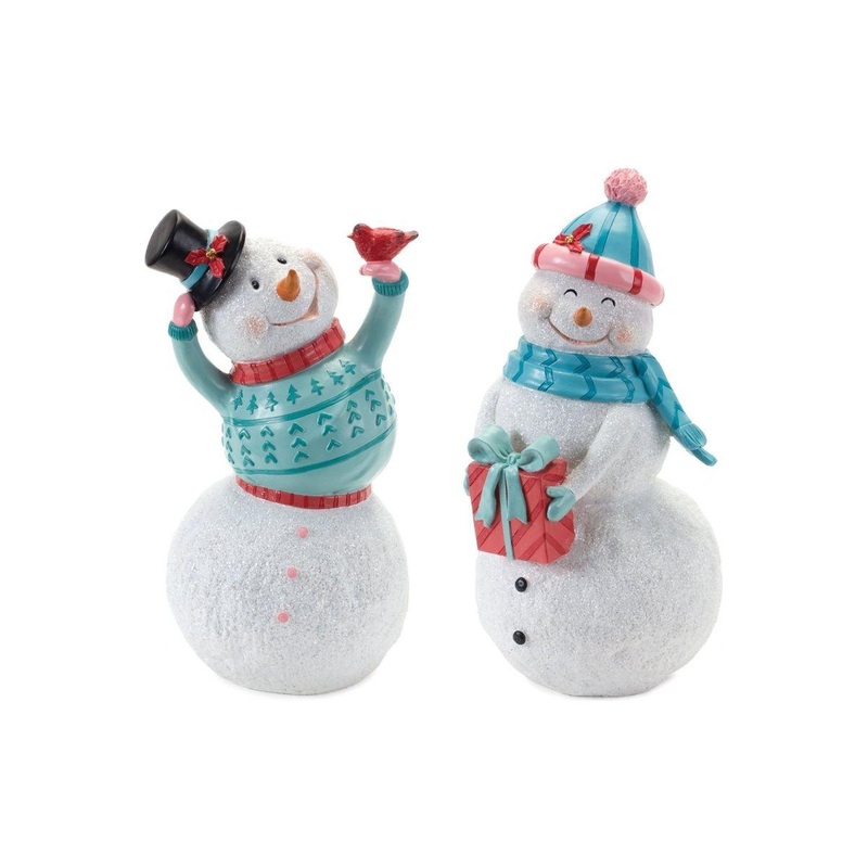 Whimsical Snowman Figurine (Set of 2)