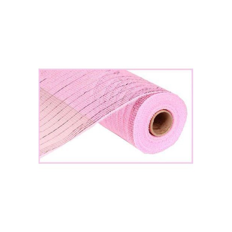 10″ Poly Deco Mesh Ribbon: Pink Metallic (10 Yards)