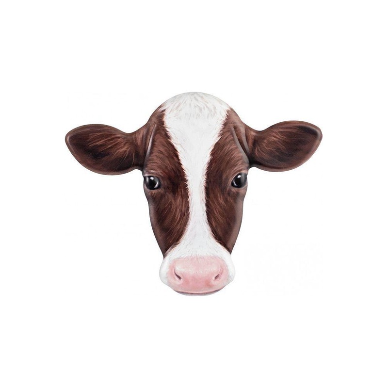 12″ Metal Embossed Sign: Brown Cow