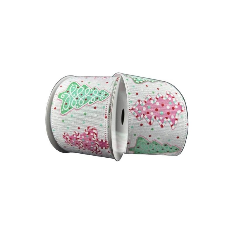 2.5″ Christmas Sprinkle Cookies Ribbon: White