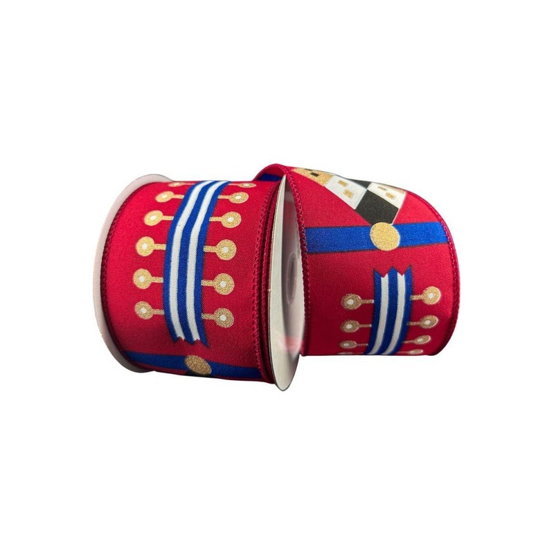 2.5″ Nutcracker Stripes Ribbon: Red, Blue and Green