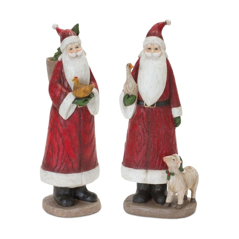 Farmhouse Santa Figurine (Set of 2)