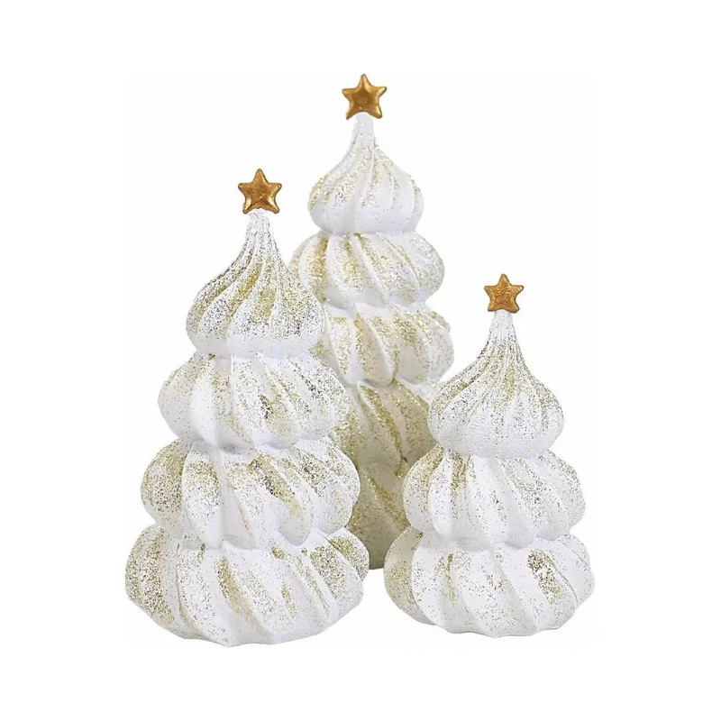 Glittered Merengue Christmas Tree (Set of 6)