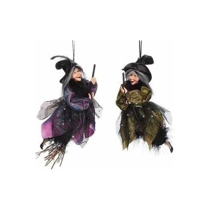 Halloween Fancy Witch on Broom