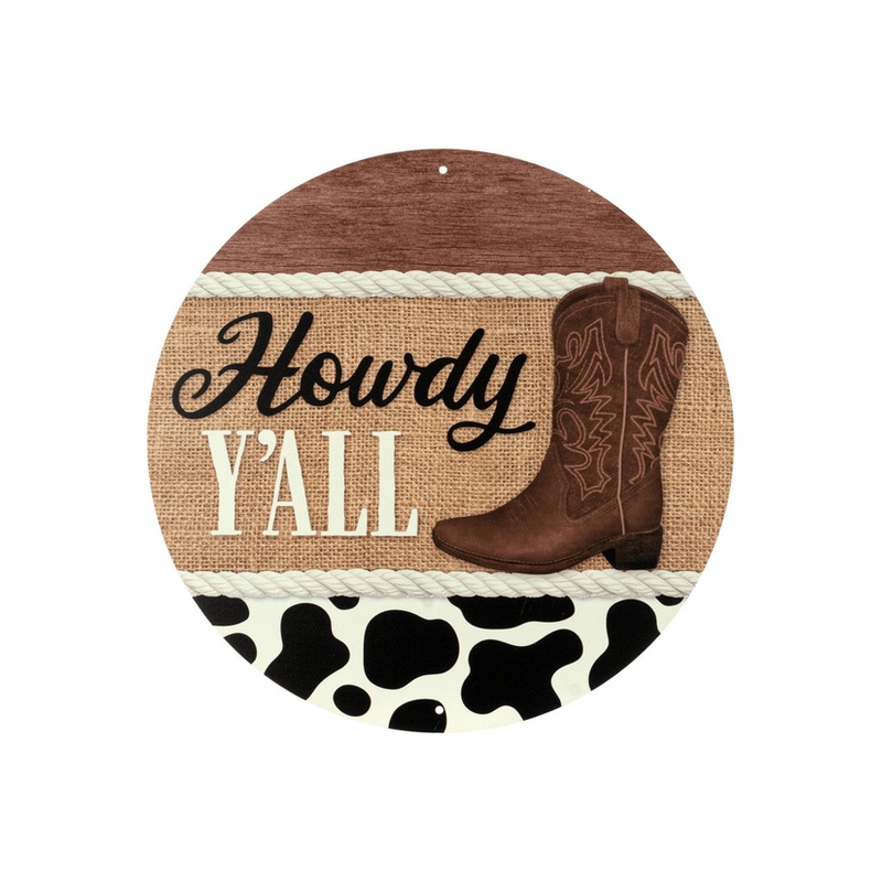 Howdy Y’all Cowboy Sign: Black