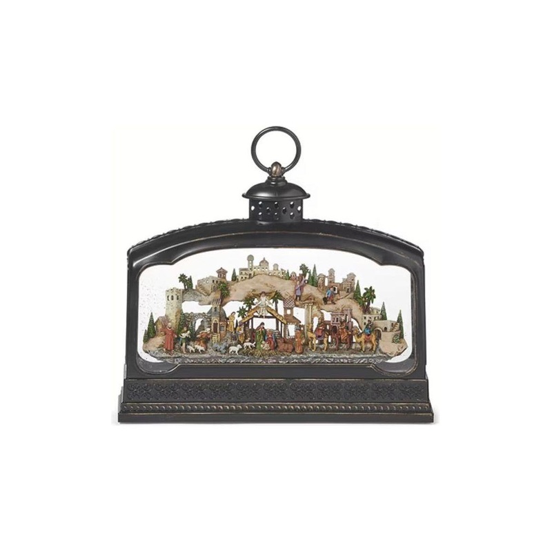 Led Swirl Nativity Music Lantern