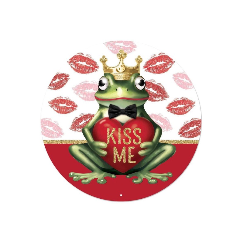 Metal Kiss Me Frog Prince Sign