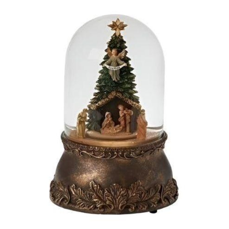 Musical Nativity Glitter Globe Lantern