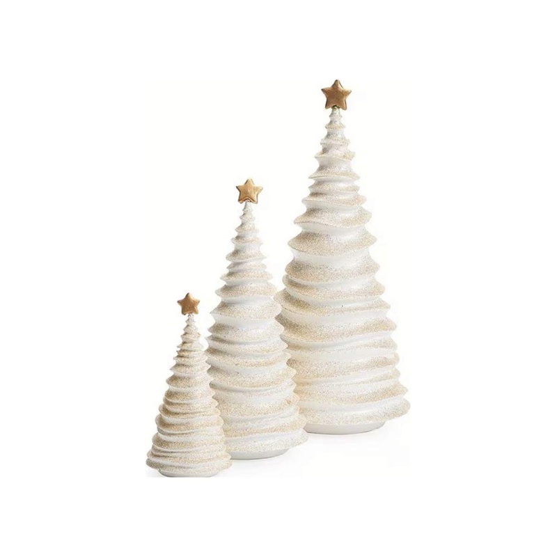 Star Topped Glitter Frosted Christmas Trees