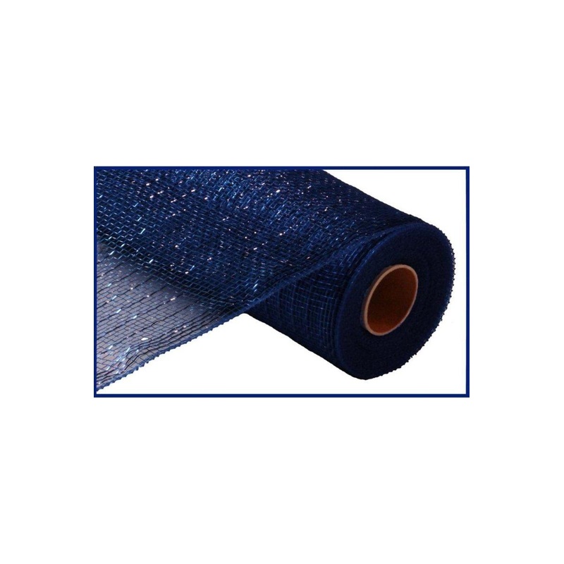 10″ Poly Deco Mesh: Metallic Navy/Royal (10 Yards)