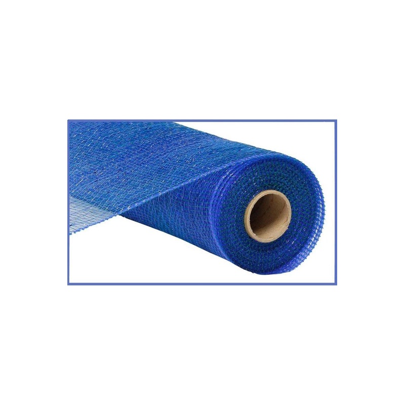 10″ Poly Deco Mesh: Peacock Blue/Blue Foil (10 Yards)