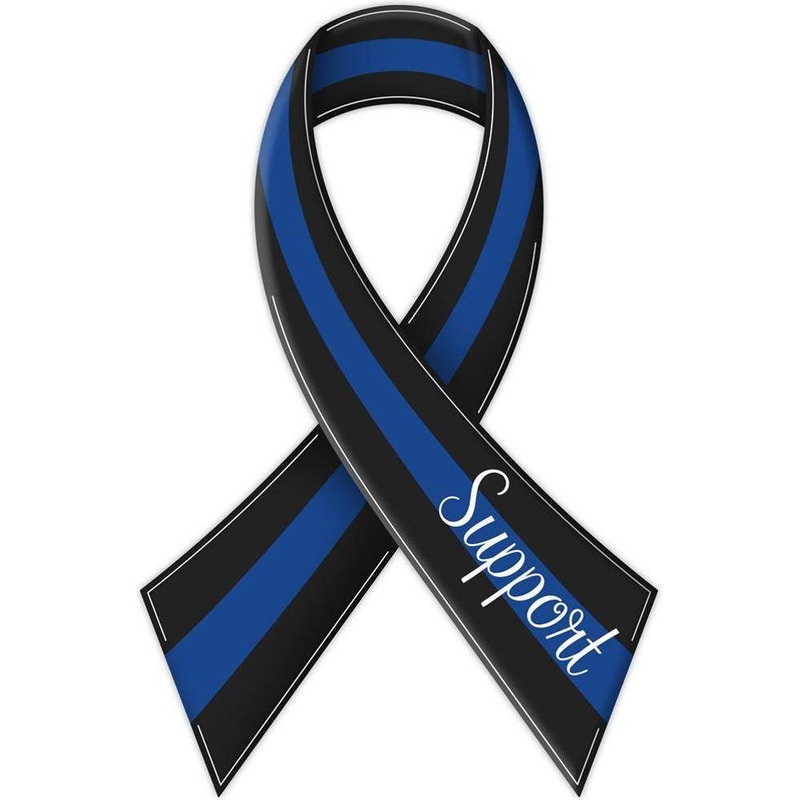 12″ Metal Embossed Sign: Law Enforcement Support Ribbon