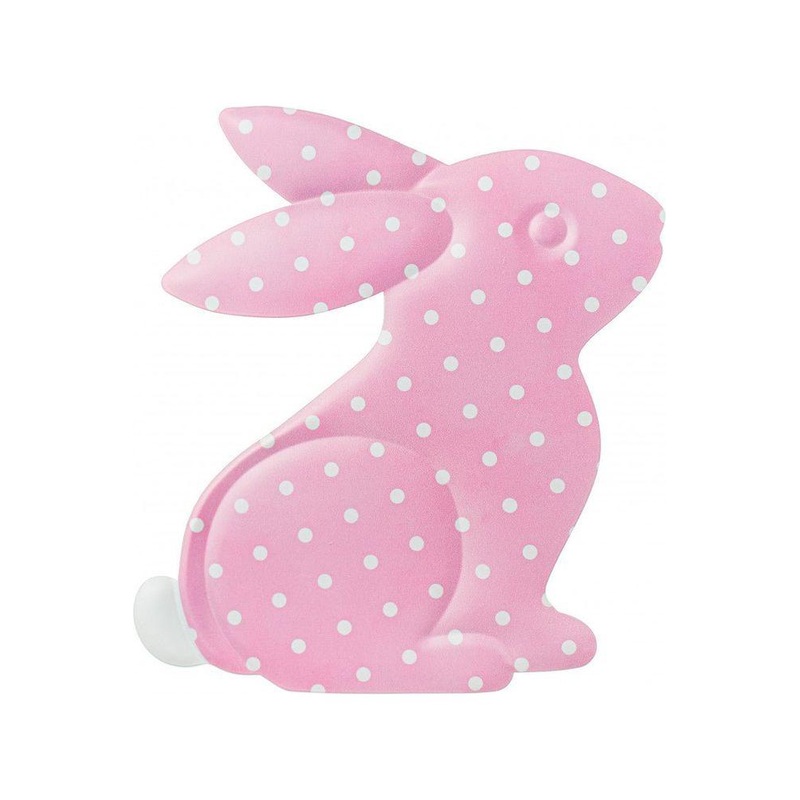 12″ Metal Sitting Bunny: Pink
