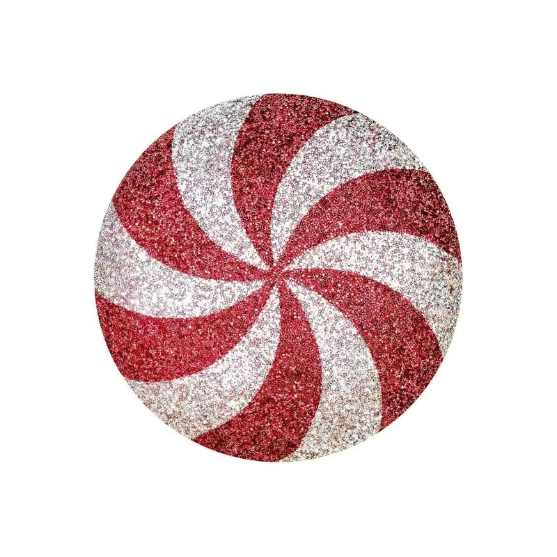 15″ Peppermint Shaped Pillow: Red