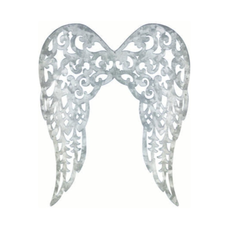 17″ Metal Filigree Angel Wings: Acid Wash