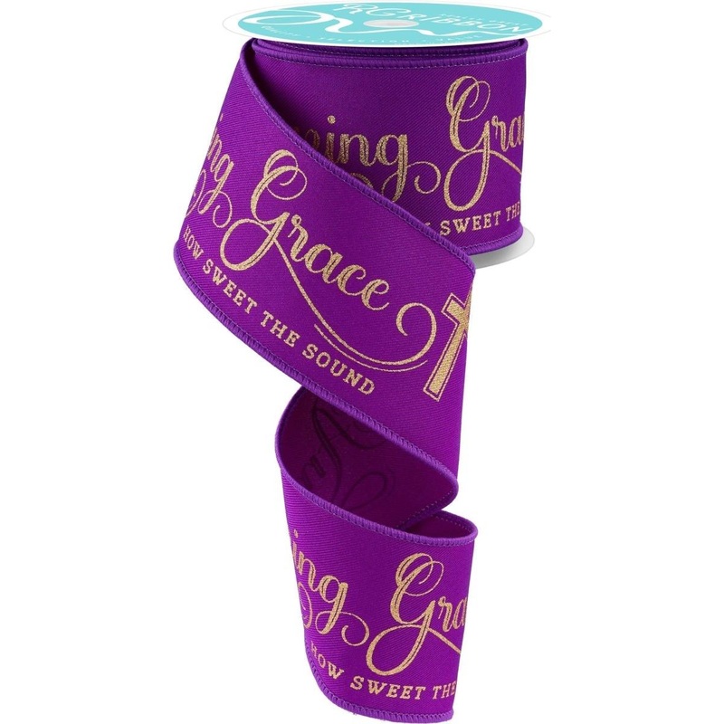 2.5″ Amazing Grace Ribbon: Purple (10 Yards)