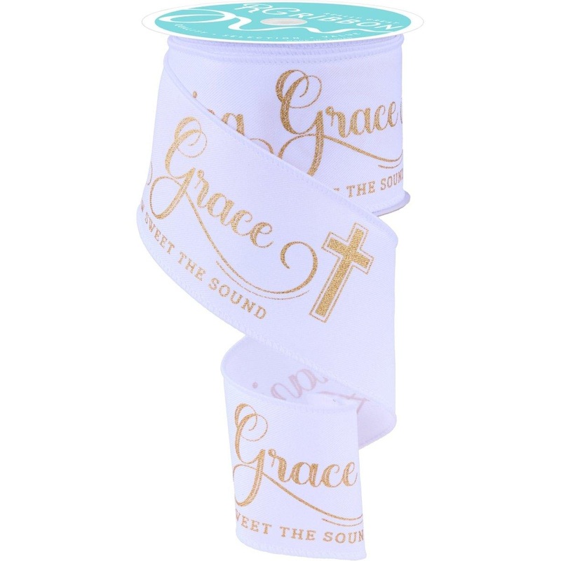 2.5″ Amazing Grace Ribbon: White (10 Yards)