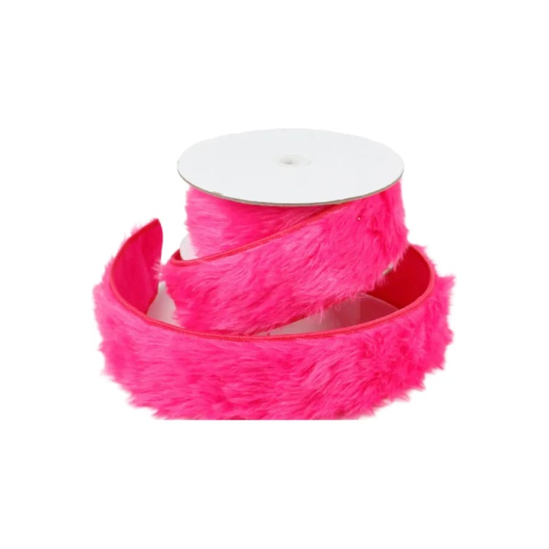 2.5″ Furry Ribbon: Pink (5 Yards)