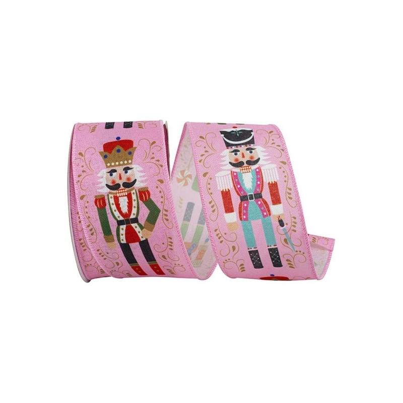 2.5″ Nutcracker Scroll Ribbon: Pink (10 Yards)