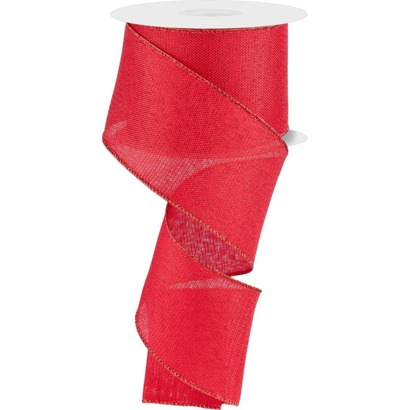 2.5″ Red Metallic Royal Canvas Ribbon (10 Yards)