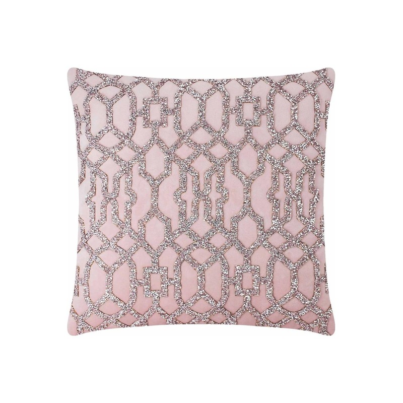 20″ Rhinestone Lattice Pillow: Pink