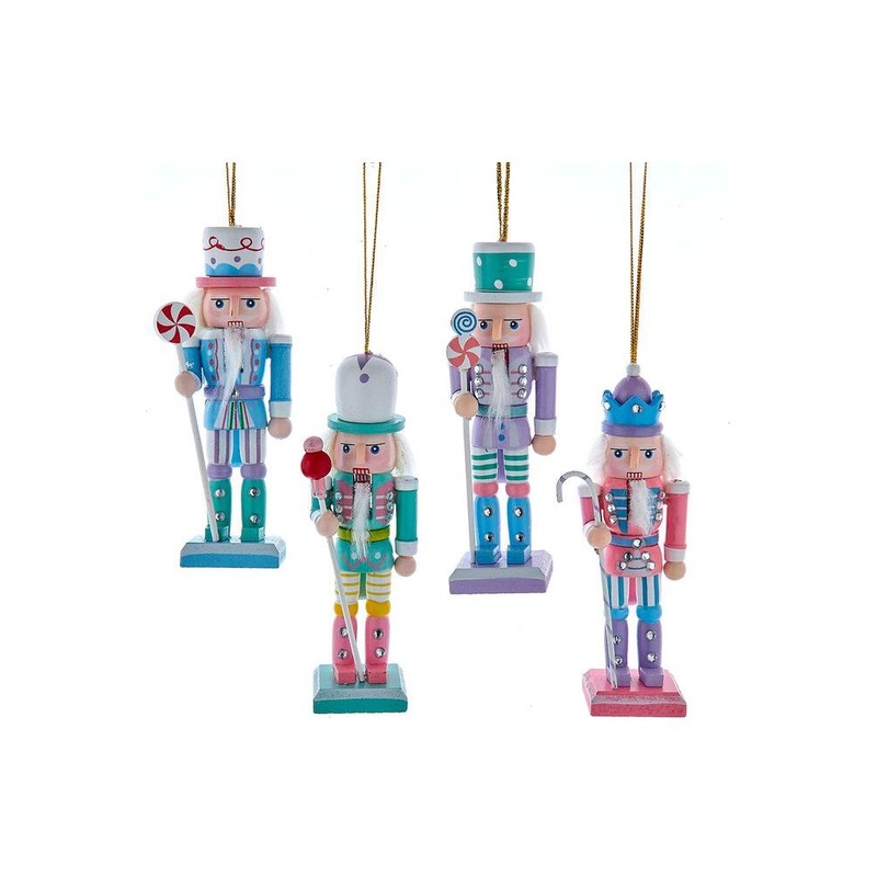 5″ Wooden Pastel Nutcracker Ornaments