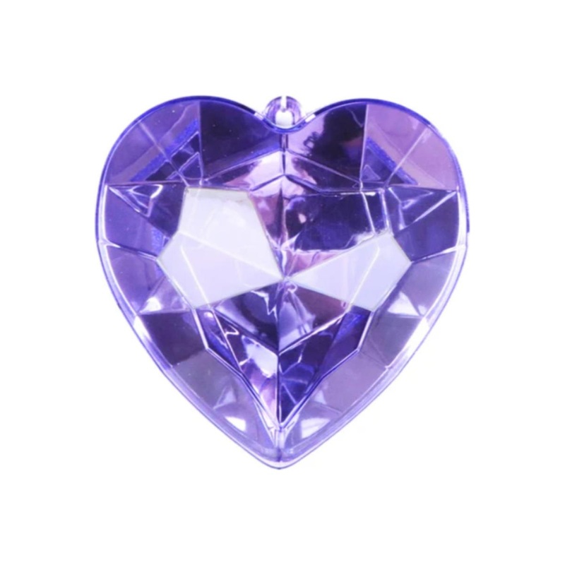 6″ Acrylic Heart Jewel Ornament: Amethyst/Lavender