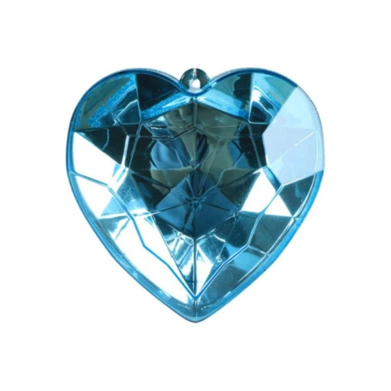6″ Acrylic Heart Jewel Ornament: Light Blue