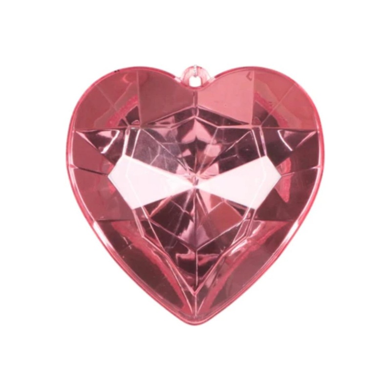 6″ Acrylic Heart Jewel Ornament: Light Pink