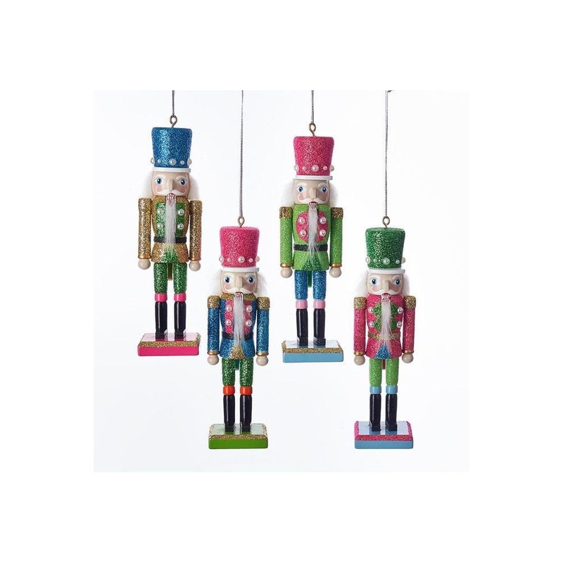 6″ Preppy Bright Color Nutcracker Ornaments With Pearls