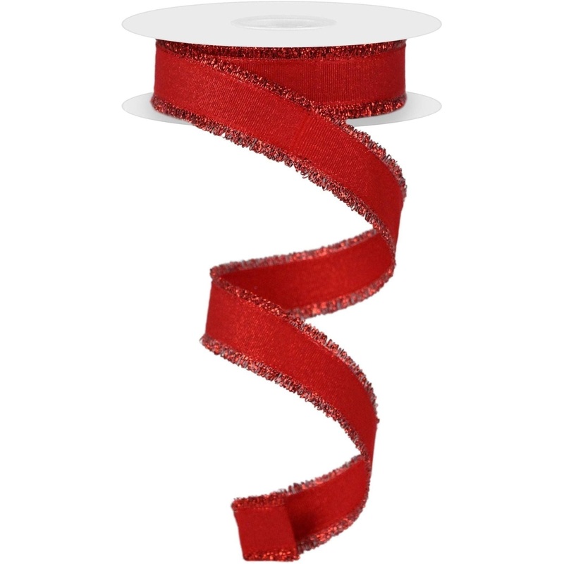 7/8″ Fuzzy Edge Ribbon: Red (10 Yards)