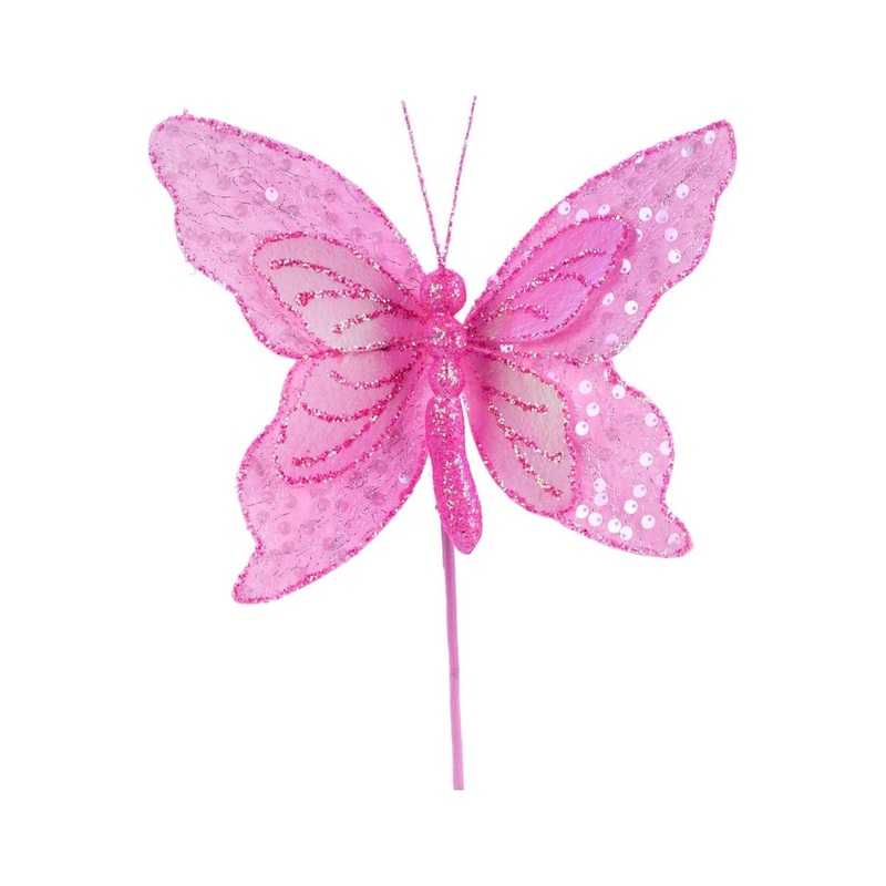 12″ Iridescent Sequin Butterfly: Pink