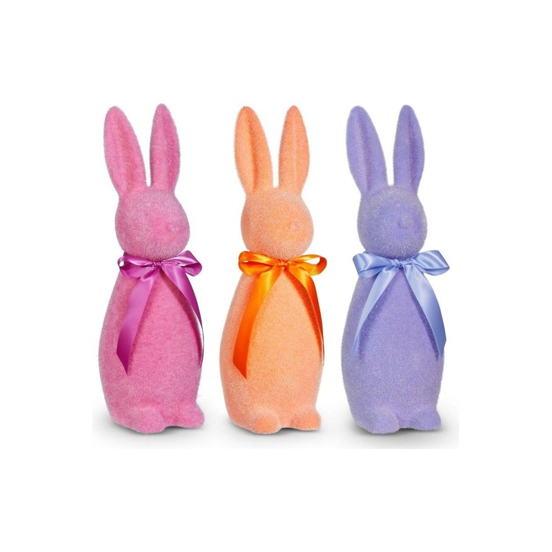 16″ Sherbet Flocked Bunny
