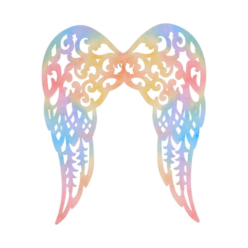 17″ Metal Filigree Angel Wings: Colorful