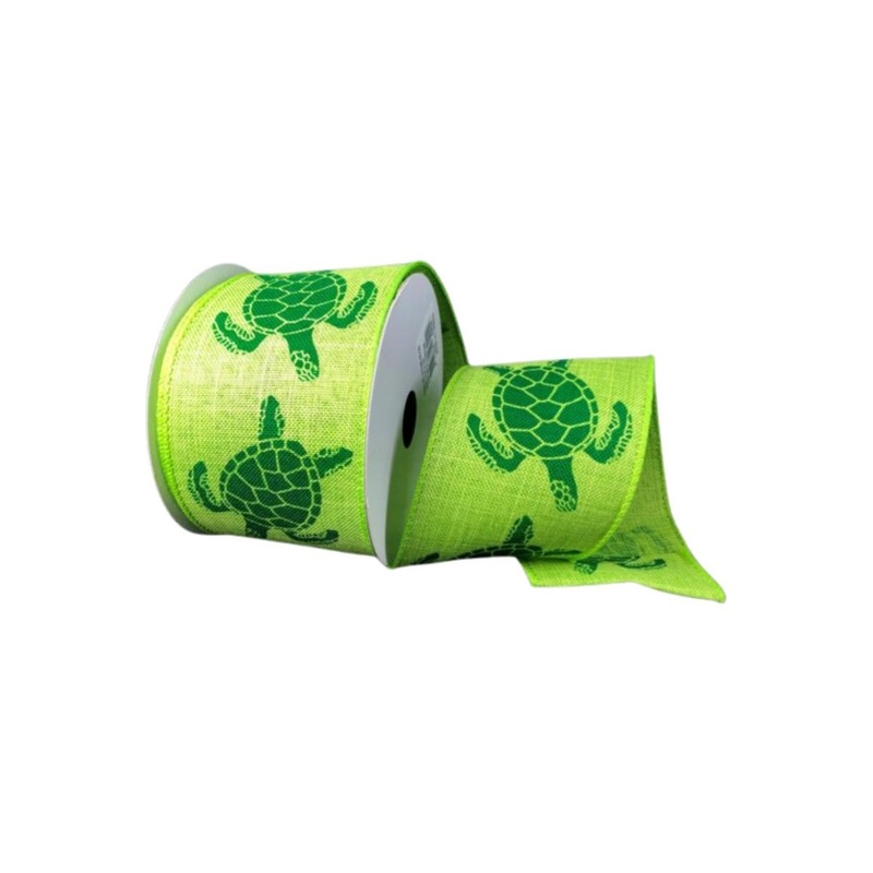 2.5″ Sea Turtle Ribbon: Lime (10 Yards)