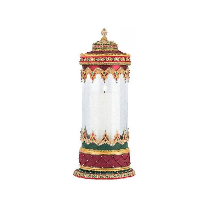 21″ Christmas Castle Hurricane Candle Holder