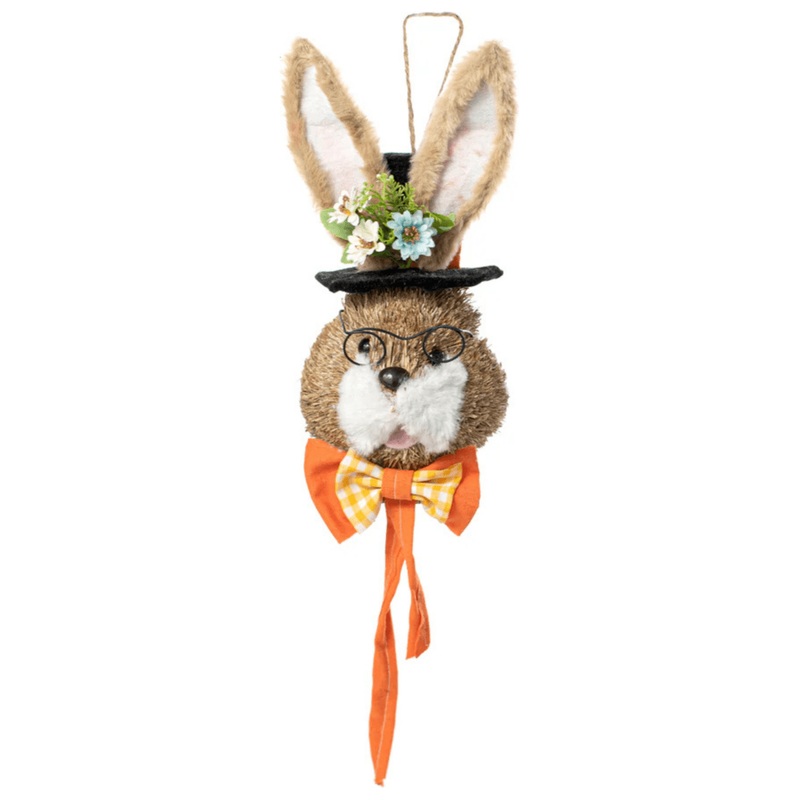 22″ Bunny With Top Hat Ornament: Black