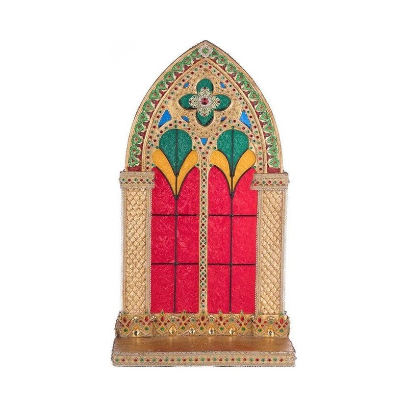 22″ Christmas Castle Pillar Candle Holder
