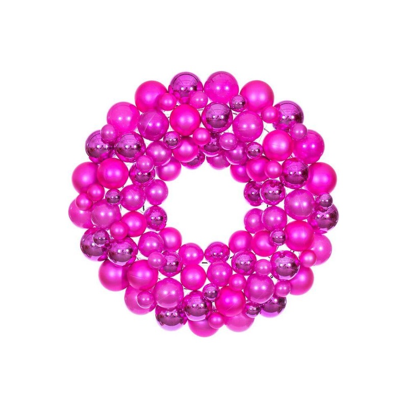 24″ Hot Pink Ball Wreath