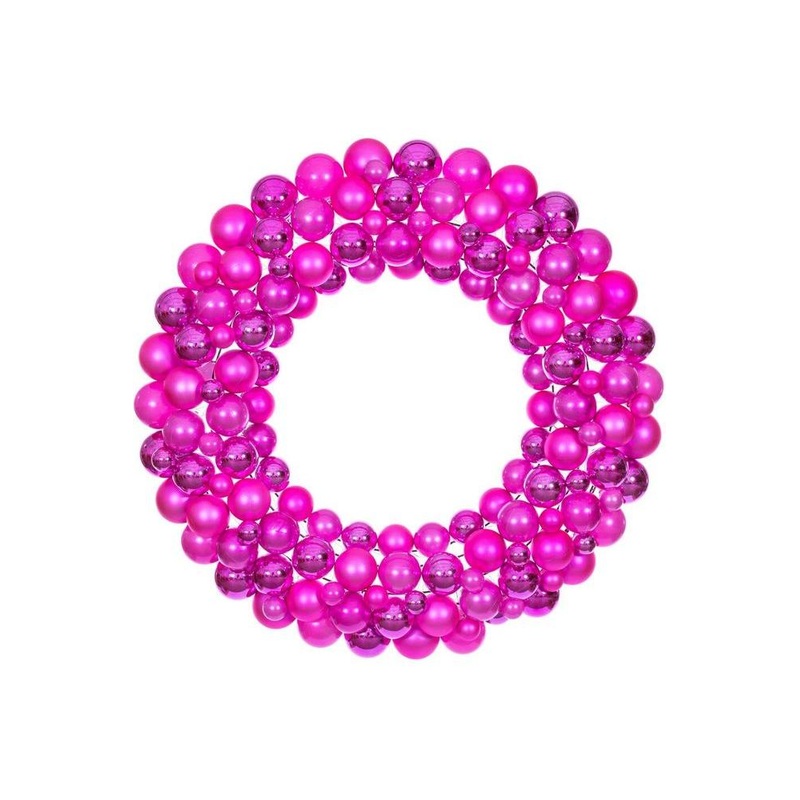 30″ Hot Pink Ball Wreath